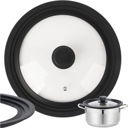 Universaalne klaaskaas 3-in-1 RUHHY 24/26/28 cm silikoonäärisega
