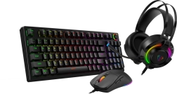 Esmaklassiline mängurikomplekt 3-in-1 ECLIPSE RGB – mehaaniline klaviatuur, hiir ja kõrvaklapid