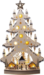 Solight LED-puidust jõulupuu kaunistustega, 64 cm – 1 tk