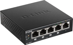 D-Link DGS-1005P gigabitine PoE+ lüliti 5 pordiga (4× PoE+, 60 W)