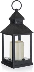 Päikeseenergial LED-latern must 10 × 10 × 23 cm
