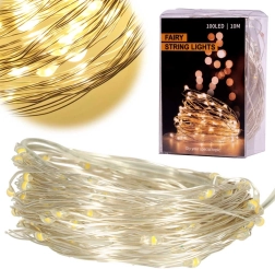 Dekoratiivsed LED-traattulukesed soe valge – 10 m, 100 LED-i