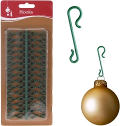 Rohelised konksud jõuluehete riputamiseks 3,5 cm, 60 tk