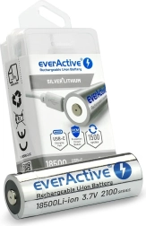 Laetav akuelement EverActive 18500 Li-ion 3,7 V 2100 mAh USB-C