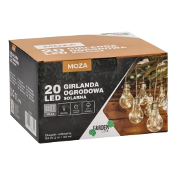Päikesetoitel aiaguirland 20 LED sooja valge 5,8 m IP44