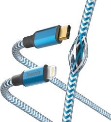 Hama Reflected laadimis- ja andmekaabel USB-C – Lightning 1,5 m sinine