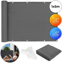 Rõduvarje 100x500 cm koos paigaldustarvikutega, hall MultiGarden