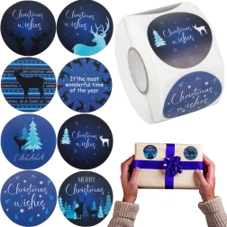 Jõuluteemalised kleebised rullil, 500 tk