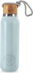 Roostevabast terasest termos 580 ml sinine bambusest korgiga