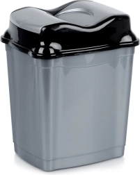 Plastist prügikast klapiga kaanega 9 l, hall
