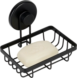 Metallist dušinurk suction-kinnitusega, must, 13,5 × 10,5 × 11,5 cm