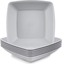 Sandy sügavad plasttaldrikud 17,5 cm, 500 ml, hallid, 6 tk