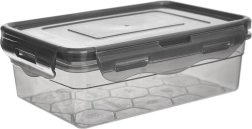 Plastic food storage container with lid and silicone seal, gray, 850 ml