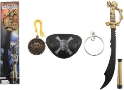 Piraadikomplekt plastist mõõga ja lisadega 58 cm, kaardil