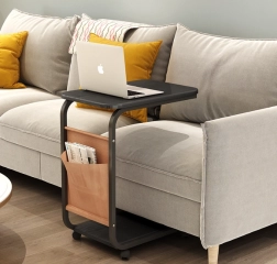 Mobiilne diivani-/kohvilaud ratastel – must