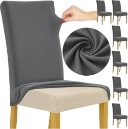 Chair Covers 6 Pieces Dark Gray RUHHY