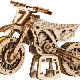 Puidust 3D pusle mootorratas MotoCross WOODEN CITY (88 detaili)