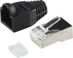 RJ45 CAT.6 pistikud kaitsega, mustad