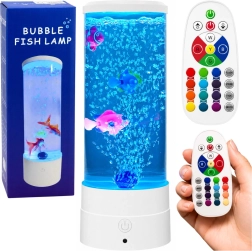 Dekoratiivne öine LED-laualamp akvaarium kaladega RGB (16 värvi), valge, USB