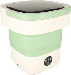 Kokkupandav mini pesumasin 12 l – kaasaskantav reisipesumasin rohevalge