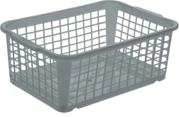 Hall virnastatav plastkorv KEEEPER, hall, 30 × 20 × 11 cm