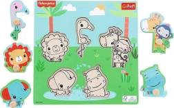 FISHER-PRICE puidust vormisorteerija käepidemetega, 5 osa