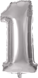Fooliumõhupall TORO number 1, 30 cm – Hõbedane