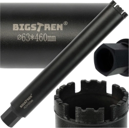 Teemant-südamikupuur 63 × 450 mm BIGSTREN, keere 1-1/4" UNC betooni ja kivi jaoks