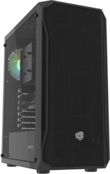 PC-korpus Fury Shobo SH4 RGB Midi Tower, must, karastatud klaasist külgpaneeliga