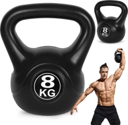 Kettlebell 8 kg ModernHome – plastist sangpomm jõutreeninguks ja rehabilitatsiooniks