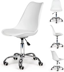 Pöörlev kontoritool valge padjaga ModernHome