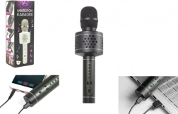 Bluetooth-karaokemikrofon helivõimendusega ja kajaefektiga – must