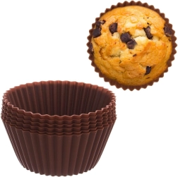 Pruunid silikoonvormid muffinitele 5,5 cm, komplekt 6 tk ORION