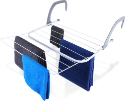 Valge laiendatav radiaatorile riputatav kuivatusrest 55 × 50,5 cm