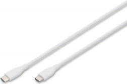 Silikoonist USB-C–USB-C kaabel, USB 2.0 60W, 1 m valge