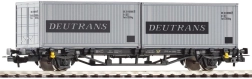 Piko platvormvagun Lgs579 2× 20' DEUTRANS konteineriga, DR, ajastu IV