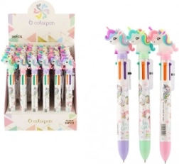 Mitrivärviline ükssarvikuga pastapliiats 6-ühes