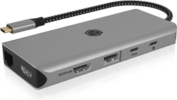 ICY BOX USB‑C dokkimisjaam 12-ühes koos PD 100 W ja 2× HDMI-ga