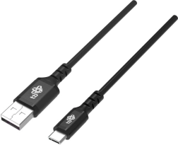 Silikoonist USB–USB‑C kaabel 2 m, must, Quick Charge