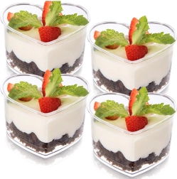 Südamekujulisedd dessertide ja suupistete topsid 130 ml, 4 tk