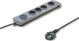 Ülepingekaitse Quick Switch 4 pistikupesa 2,5 m hall