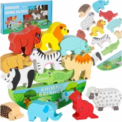 Puidust Montessori tasakaalumäng loomakestega