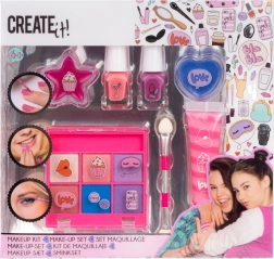 Makeup brush set pink‑purple (7 pcs) with case