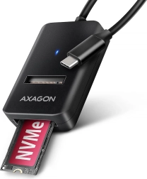 AXAGON USB 3.2 Gen 2 adapter M.2 NVMe/SATA SSD-le koos USB‑C kaabliga 10 cm