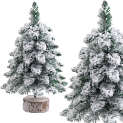 Dekoratiivne lumega kaetud jõulupuu tüvel 60 × 16 cm