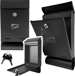 Galvaniseeritud terasest postkast ajalehetoruga, must 32,5 × 22,5 × 9,5 cm