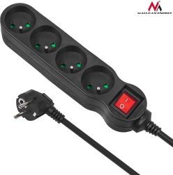 Pikendusjuhe liigpingekaitsega 4 pistikupesa 1,4 m must MACLEAN ENERGY MCE180 2300 W