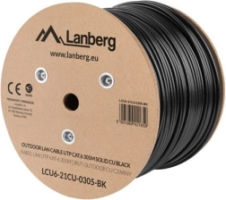 Välitingimustesse mõeldud võrgukaabel UTP Cat6 CU 305 m – must