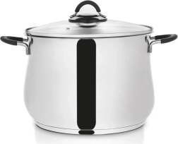 Roostevabast terasest pott klaaskaanega DALIE 26 cm, 10,6 l