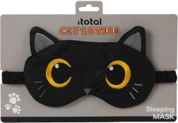 Sleep mask with black cat motif